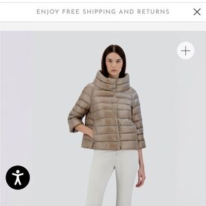Herno Taupe Short Puffer Jacket